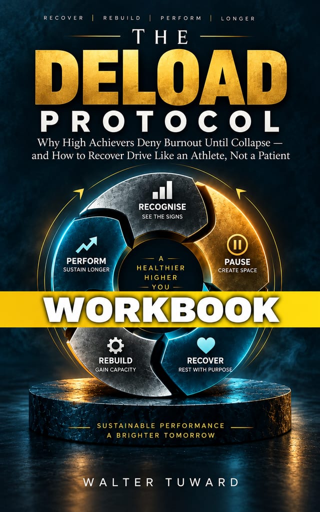 Cover of The Deload Protocol - Workbook (Why HighAchievers Deny Burnout Until Collapse- and How to Recover Drive Like an Athlete, Not a Patient)