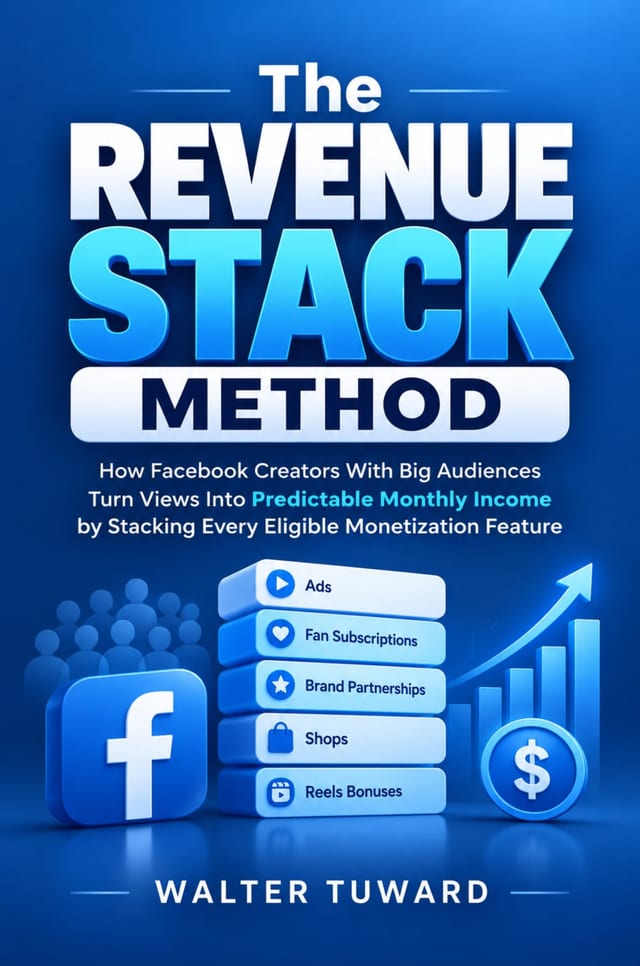 Cover of The Revenue Stack Method: How Facebook Creators With Big Audiences Turn Views Into Predictable Monthly Income by Stacking Every Eligible Monetization Feature